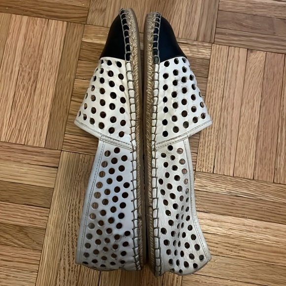 Loeffler Randall white & black perforated cap-toe flat espadrilles. Size 7.5 - Picture 5 of 5